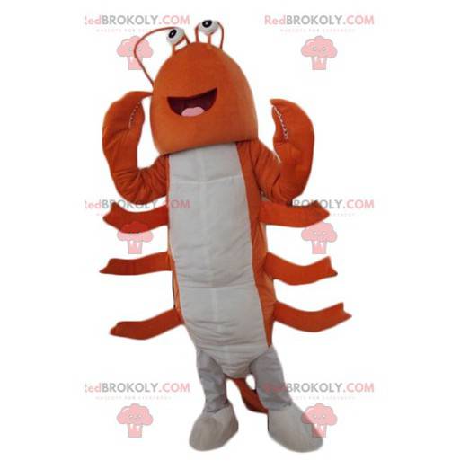 Riesenhummermaskottchen der orange und weißen Krebse -