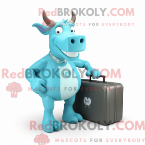 Mascot character of a Cyan...