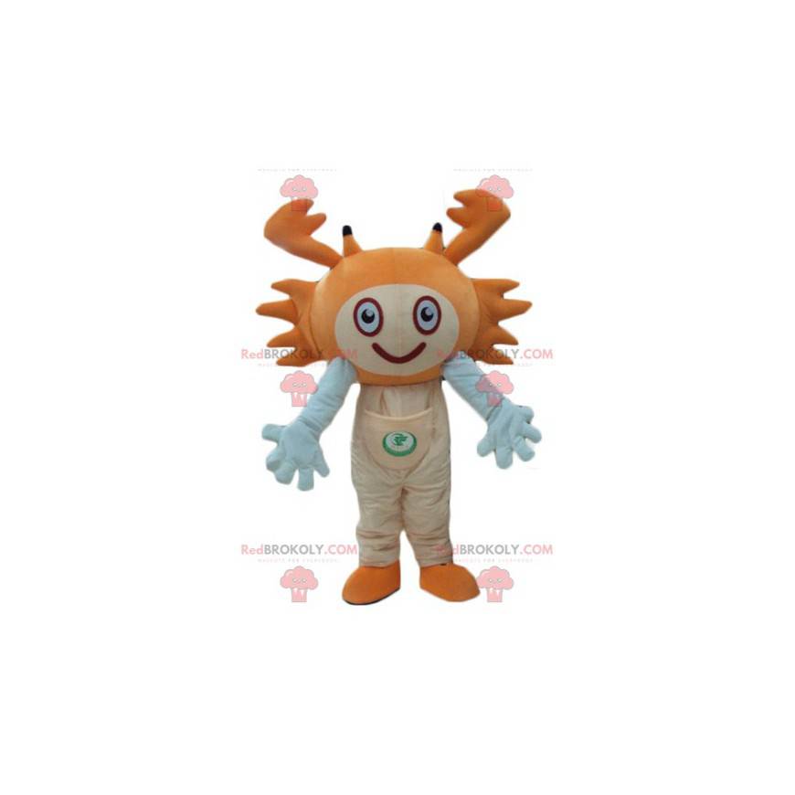 Velmi usměvavý maskot oranžového a bílého kraba - Redbrokoly.com Velmi usměvavý maskot oranžového a bílého kraba - Redbrokoly.com