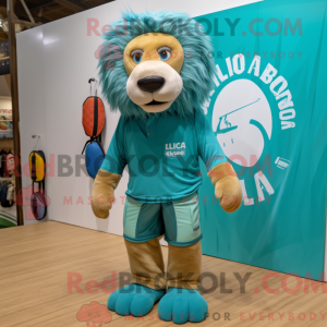 Mascot character of a Teal...