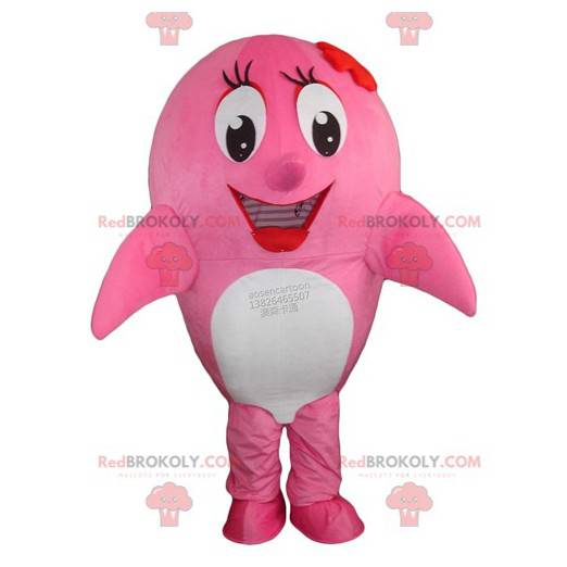 Hvalrosa og hvid delfin maskot - Redbrokoly.com