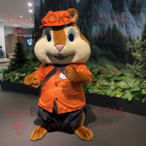 Orange Chipmunk maskot...