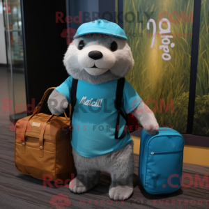Mascot character of a Cyan...