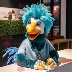 Maskot karaktär av en Cyan...