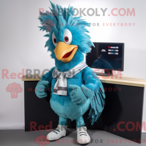 Maskot karakter av en Cyan...
