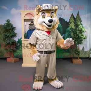 Mascot character of a Beige...