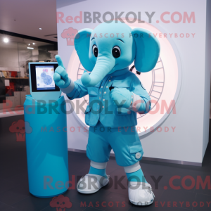 Mascot character of a Cyan...