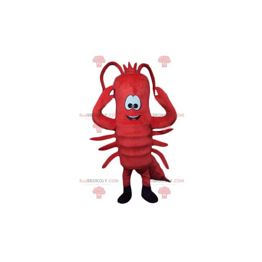 Mascotte de homard rouge géant d'écrevisse - Redbrokoly.com