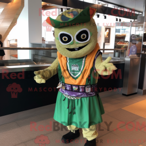 Maskot karakter av en Tacos...