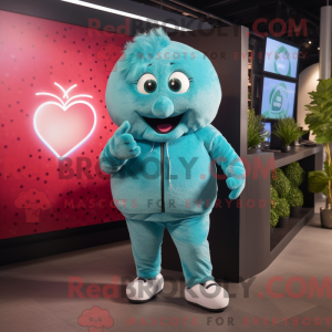 Mascot character of a Cyan...