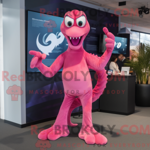 Mascot character of a Pink...