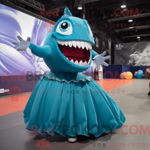 Mascot character of a Cyan...