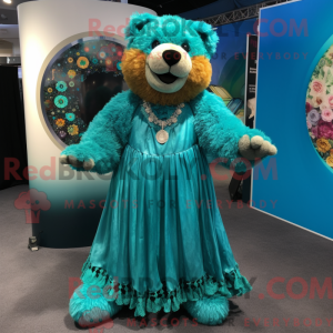 Postava maskota Teal Teddy...