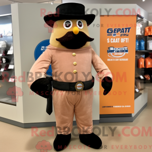 Maskot-karakter av en Peach...