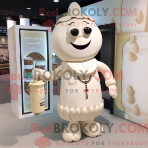 Maskot-karakter af en beige...
