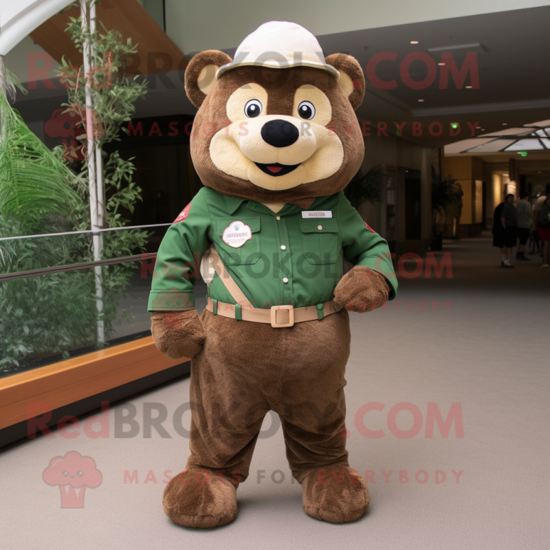 Forest Green But mascot costume character dressed with a Corduroy Pants and Belts Forest Green But mascot costume character dressed with a Corduroy Pants and Belts