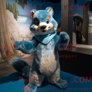 Mascot character of a Blue...