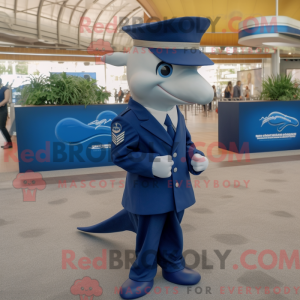 Mascot character of a Navy...