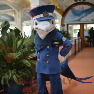 Mascot character of a Navy...