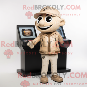 Mascot character of a Beige...