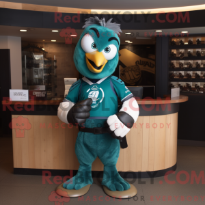 Mascot character of a Teal...
