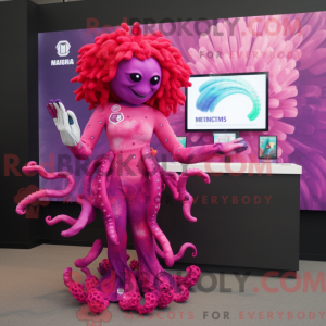Máscara de medusa magenta...