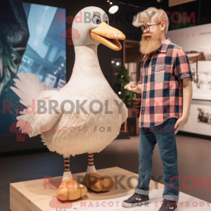 Maskotkarakter av en beige...