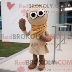 Mascot character of a Tan...