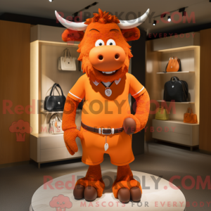 Maskotfigur av en oransje...