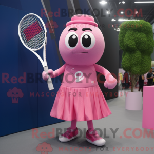 Mascottefiguur van een roze...