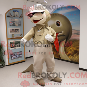 Mascot character of a Beige...