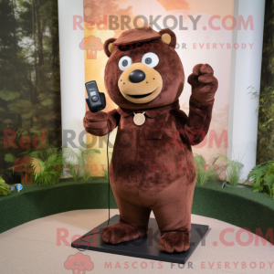 Mascot character of a Brown...