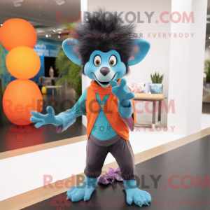 Mascot character of a Cyan...
