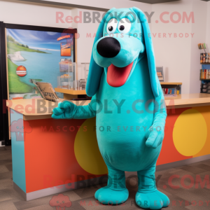 Mascot character of a Cyan...