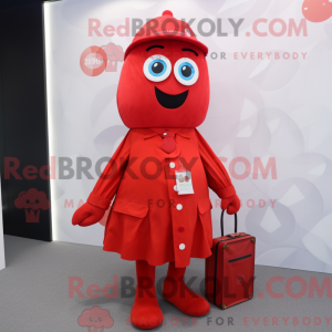 Maskot karakter av en rød...