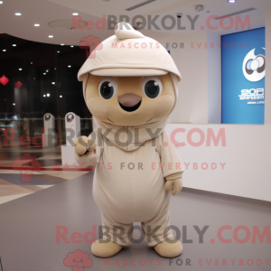 Mascot character of a Beige...