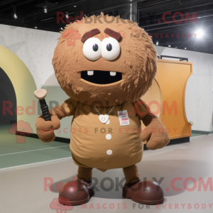 Mascot character of a Brown...