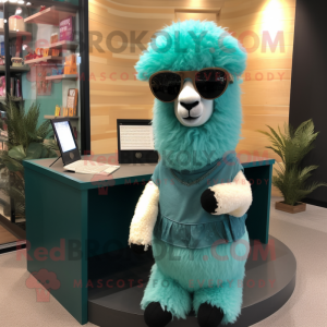 Teal Alpaca mascotte...