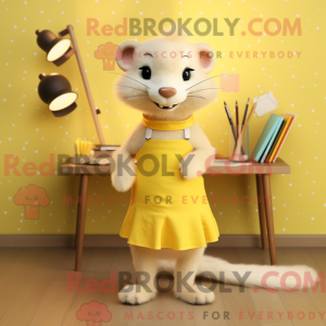 Mascottefiguur van een gele...