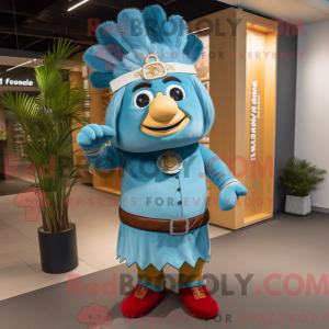 Mascot character of a Cyan...