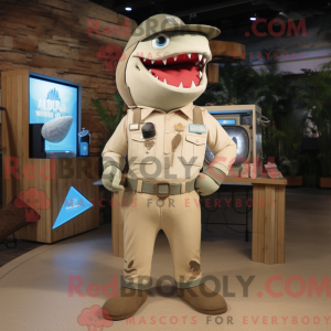 Maskotkarakter z Tan Shark...