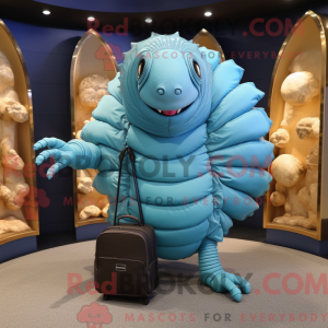 Mascot character of a Cyan...
