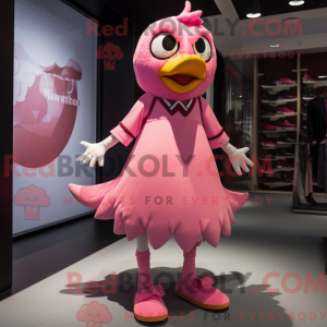 Maskotkarakter av en Pink...