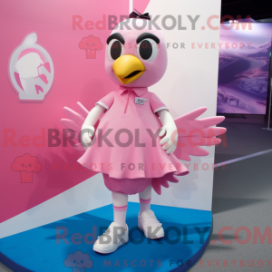 Maskotkarakter av en Pink...