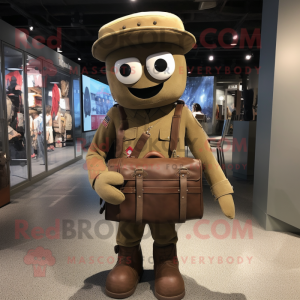 Rust American Soldier mascot costume character dressed with a Skinny Jeans and Handbags