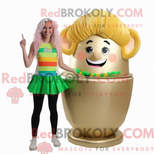 Mascot character of a Beige...