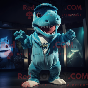 Maskot-karakter af en Cyan...