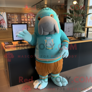 Postava maskota Teal Walrus...
