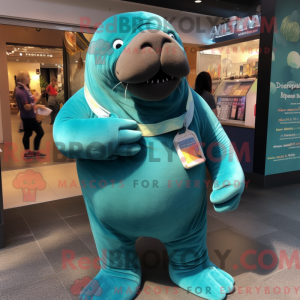 Postava maskota Teal Walrus...