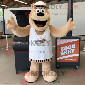 Mascot character of a Beige...
